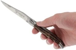 Laguiole En Aubrac 12cm Doubles Platines, Loupe De Noyer, L0712LYI-FSB1 -Couteaux De Poche Soldes AUL0712LYI FSB1 07 laguiole en aubrac aul0712lyi fsb1 07