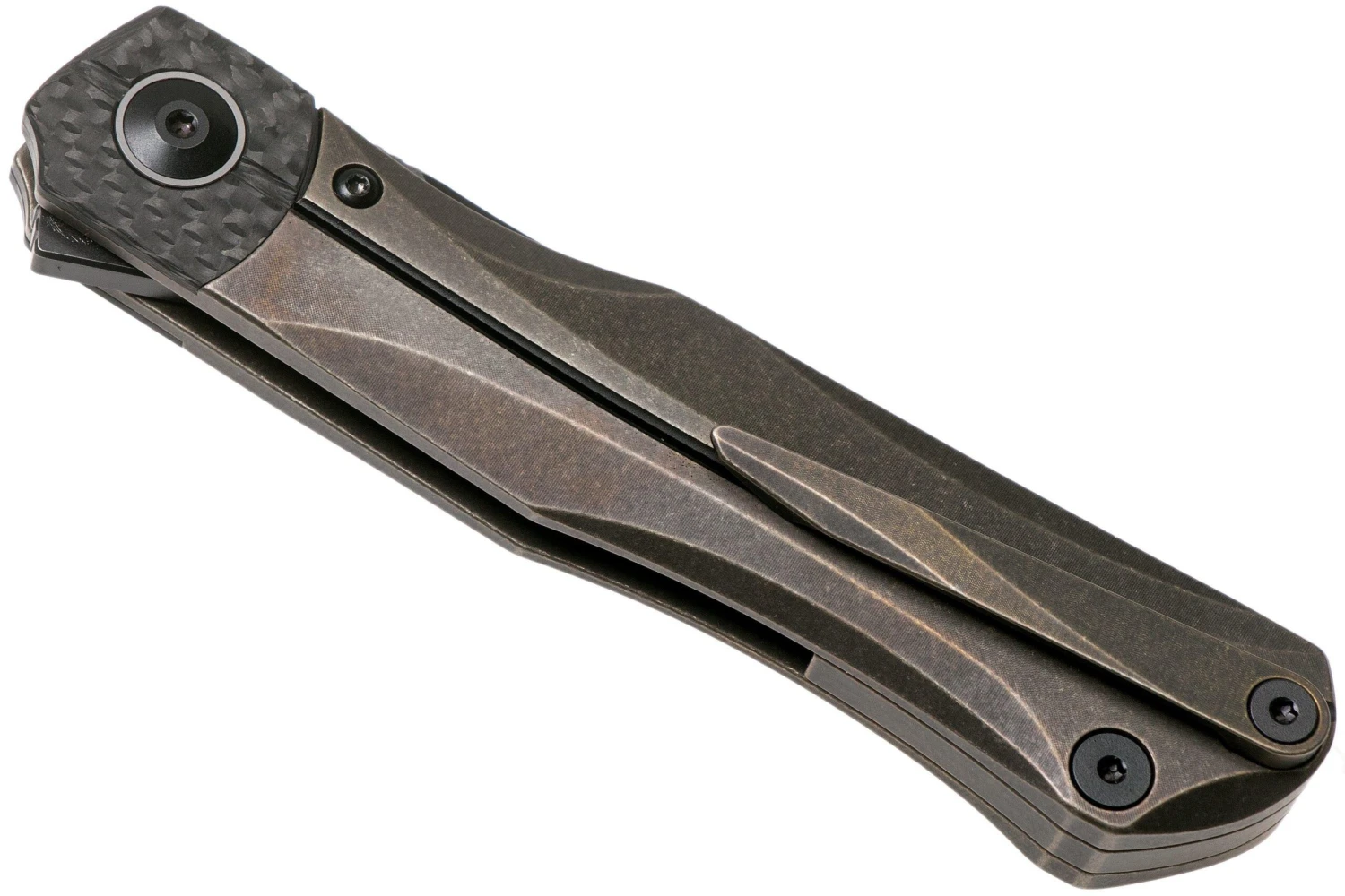 Bestech Thyra BT2106C Bronze Stonewashed Titanium, Carbonfiber Bolster, Blackwashed Couteau De Poche, Kombou Design 5 Bestech Thyra BT2106C Bronze Stonewashed Titanium, Carbonfiber Bolster, Blackwashed Couteau De Poche, Kombou Design - Image 3