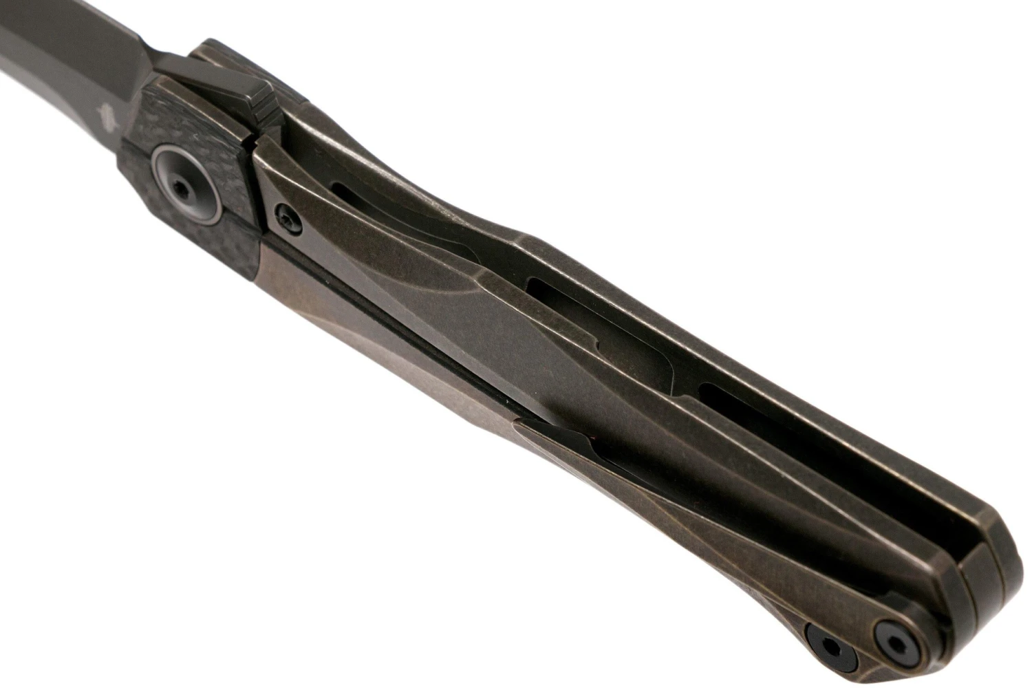 Bestech Thyra BT2106C Bronze Stonewashed Titanium, Carbonfiber Bolster, Blackwashed Couteau De Poche, Kombou Design 6 Bestech Thyra BT2106C Bronze Stonewashed Titanium, Carbonfiber Bolster, Blackwashed Couteau De Poche, Kombou Design - Image 4