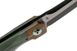 Bestech Thyra BT2106E Green Stonewashed Titanium, Copper Bolster, Two Tone Black Couteau De Poche, Kombou Design -Couteaux De Poche Soldes BHBT2106E 06 bestech