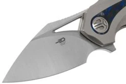 Bestech Nuke BT2107A Grey Blasted Titanium, Blue Marbled Carbonfiber, Satin Couteau De Poche, Kombou Design -Couteaux De Poche Soldes BHBT2107A 03 bestech