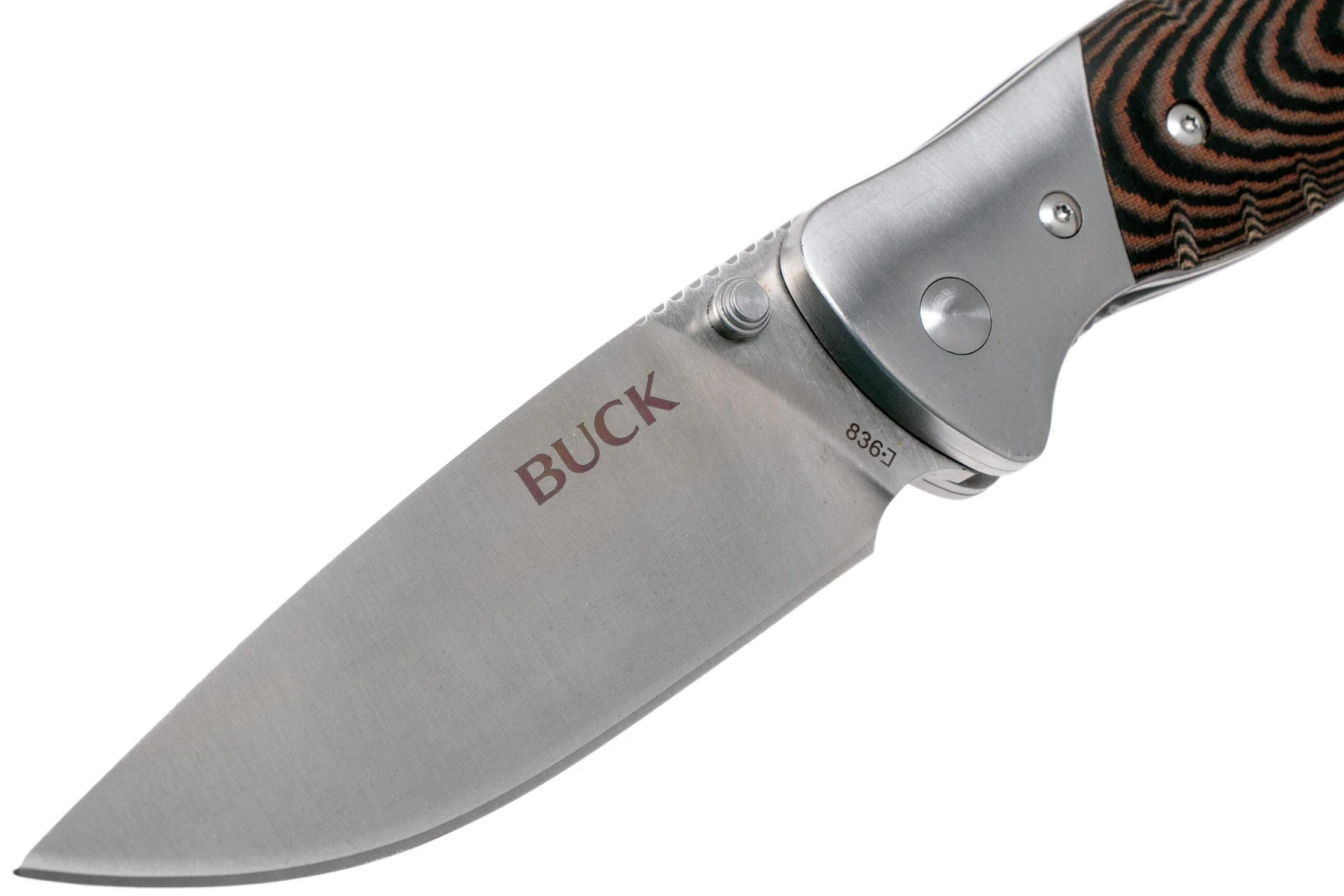 Buck Selkirk Micarta Couteau De Poche Avec Pierre à Feu, 0836BRS-B 5 Buck Selkirk Micarta Couteau De Poche Avec Pierre à Feu, 0836BRS-B - Image 3