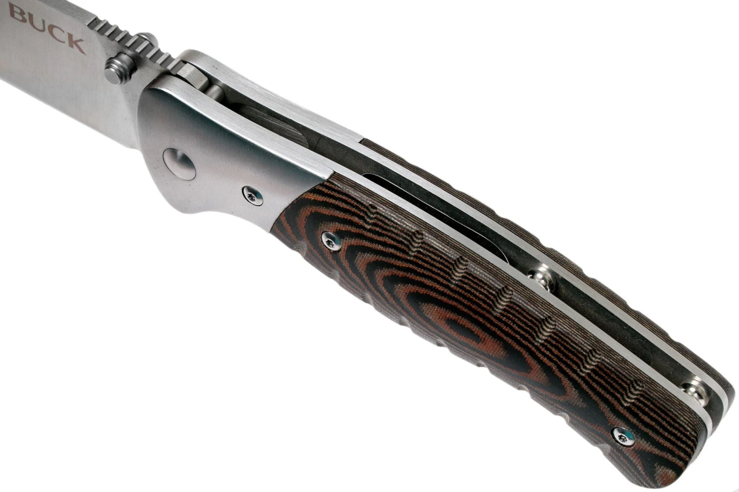 Buck Selkirk Micarta Couteau De Poche Avec Pierre à Feu, 0836BRS-B 9 Buck Selkirk Micarta Couteau De Poche Avec Pierre à Feu, 0836BRS-B - Image 7