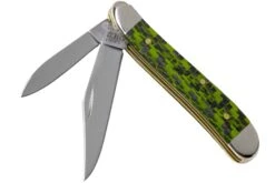 Case Peanut Green & Black Carbon Fiber-G10 Weave Smooth, 50714, 10220 SS Couteau De Poche