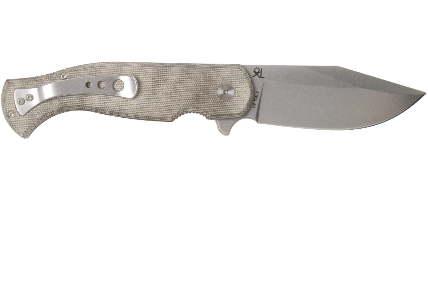 Fox Knives Eastwood Tiger 524G Stonewashed D2, Green Micarta Couteau De Poche, Gudy Van Poppel Design 4 Fox Knives Eastwood Tiger 524G Stonewashed D2, Green Micarta Couteau De Poche, Gudy Van Poppel Design - Image 2