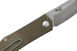 GiantMouse ACE Clyde Green Canvas Micarta, Brass, Couteau De Poche, Ansø En Voxnaes Design -Couteaux De Poche Soldes GMCLYDE GRN MICARTA 05 giantmouse