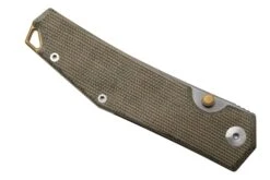 GiantMouse ACE Clyde Green Canvas Micarta, Brass, Couteau De Poche, Ansø En Voxnaes Design -Couteaux De Poche Soldes GMCLYDE GRN MICARTA 06 giantmouse