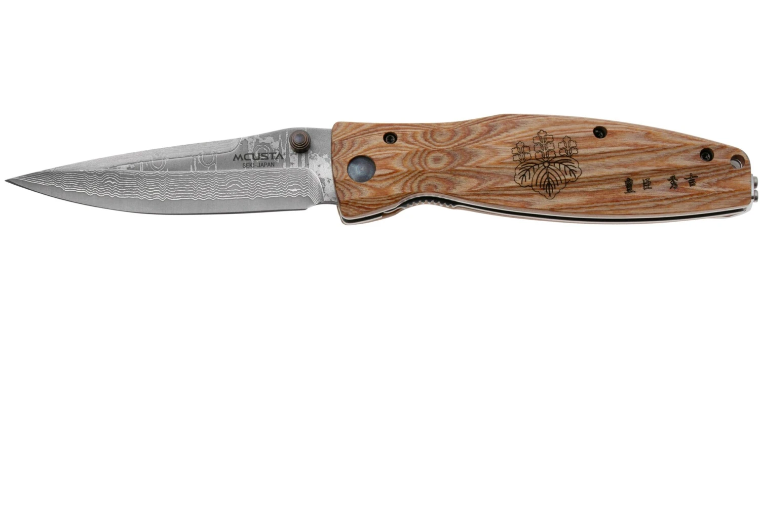 Mcusta MC-0182D Sengoku Toyotomi Hideyoshi, Yellow Pakkawood, Couteau De Gentleman 3 Mcusta MC-0182D Sengoku Toyotomi Hideyoshi, Yellow Pakkawood, Couteau De Gentleman