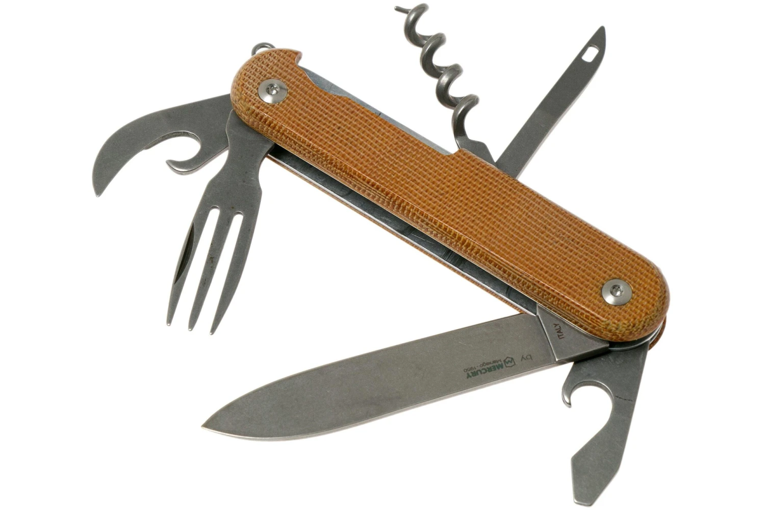 MKM Malga 6 Natural Canvas Micarta MP06-NC Couteau De Poche 4 MKM Malga 6 Natural Canvas Micarta MP06-NC Couteau De Poche - Image 2