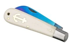 Otter Anchor Knife 173 KN M.L Large Blue Carbon, Bone, Brass Anchor, Couteau De Poche -Couteaux De Poche Soldes OR173KNML 04 otter