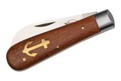 Otter Anchor Knife 173 R Small Stainless, Sapeli, Brass Anchor, Couteau De Poche -Couteaux De Poche Soldes OR174R 04 otter