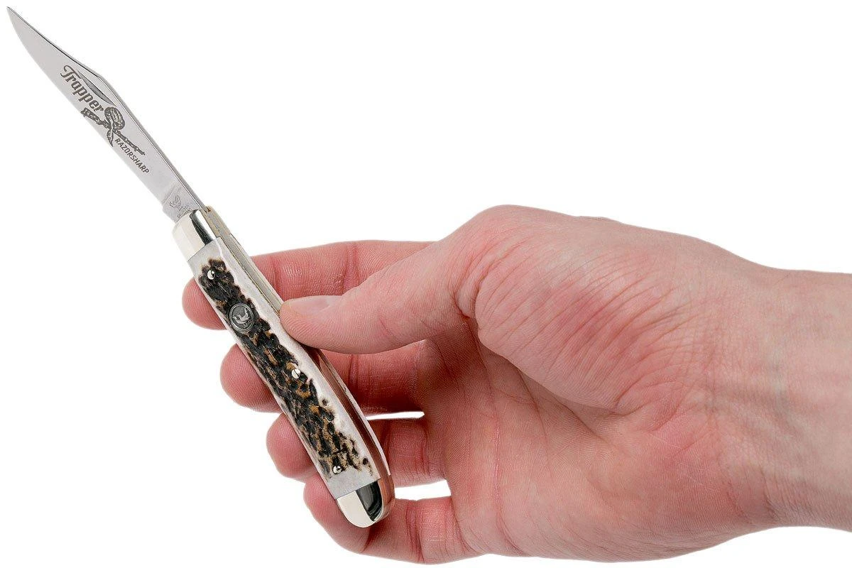 Robert Klaas US Trapper 95mm Real Stag 412-1-251-TRS Couteau De Poche 9 Robert Klaas US Trapper 95mm Real Stag 412-1-251-TRS Couteau De Poche - Image 7