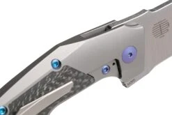 Reate T3000 Marble Carbon Fiber, Blue Hardware Couteau De Poche, Tashi Bharucha Design -Couteaux De Poche Soldes RTT3000 CF B 06 reate