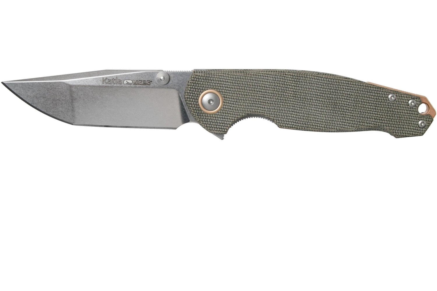 Viper Katla V5982CG Stonewashed, Green Micarta Couteau De Poche, Jesper Voxnaes Design 3 Viper Katla V5982CG Stonewashed, Green Micarta Couteau De Poche, Jesper Voxnaes Design