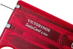 Victorinox SwissCard Lite Rouge Transparent 0.7300.T -Couteaux De Poche Soldes VT0 7300 T 03 victorinox