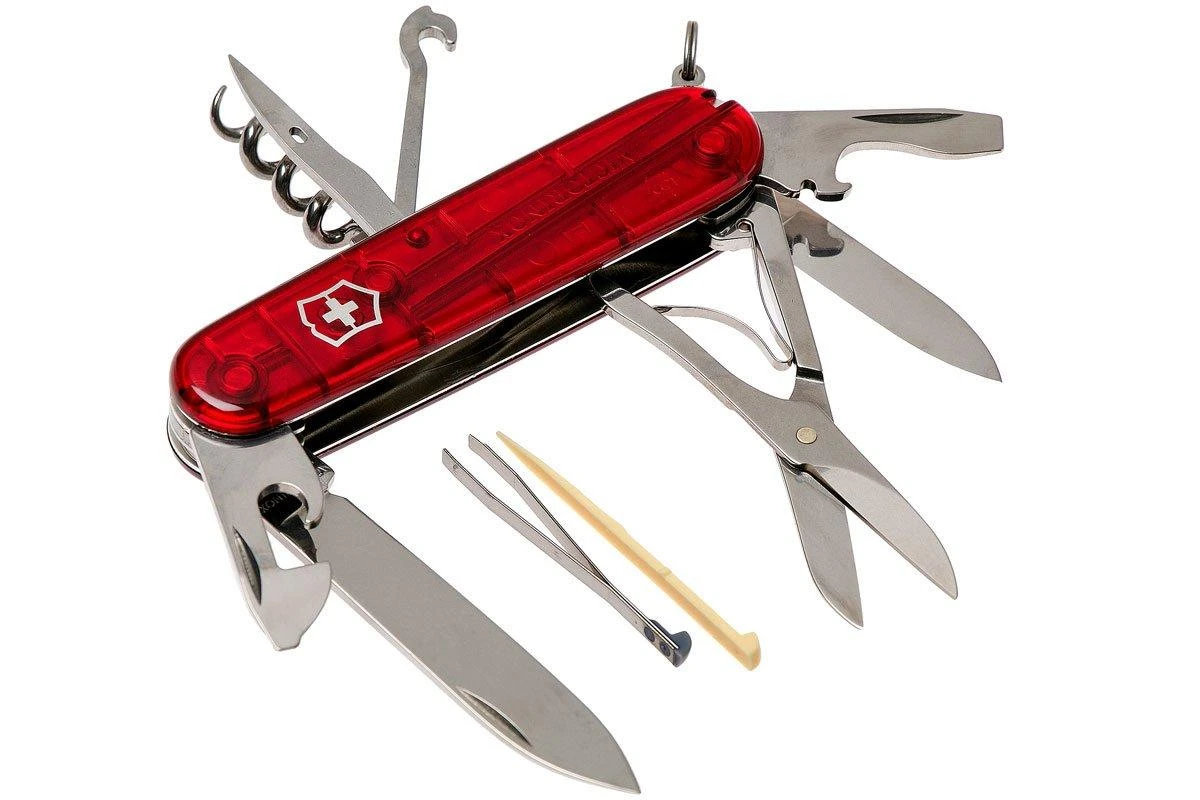Victorinox Climber Rouge Transparent 1.3703.T Couteau Suisse 3 Victorinox Climber Rouge Transparent 1.3703.T Couteau Suisse