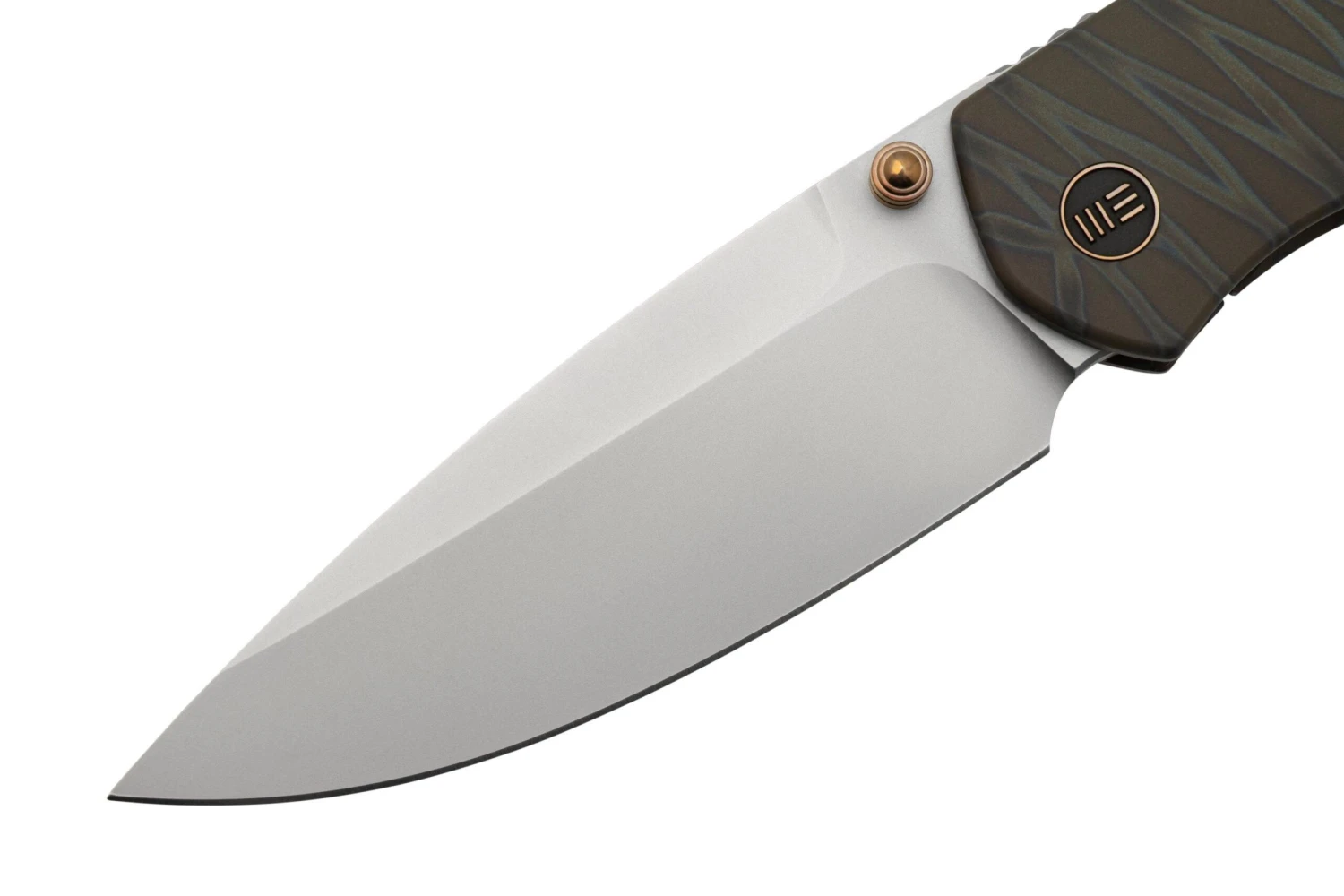 WE Knife Esprit 20025B-B Bead Blasted, Tiger Stripe Pattern Flamed Titanium Couteau De Poche, Ray Laconico Design 5 WE Knife Esprit 20025B-B Bead Blasted, Tiger Stripe Pattern Flamed Titanium Couteau De Poche, Ray Laconico Design - Image 3