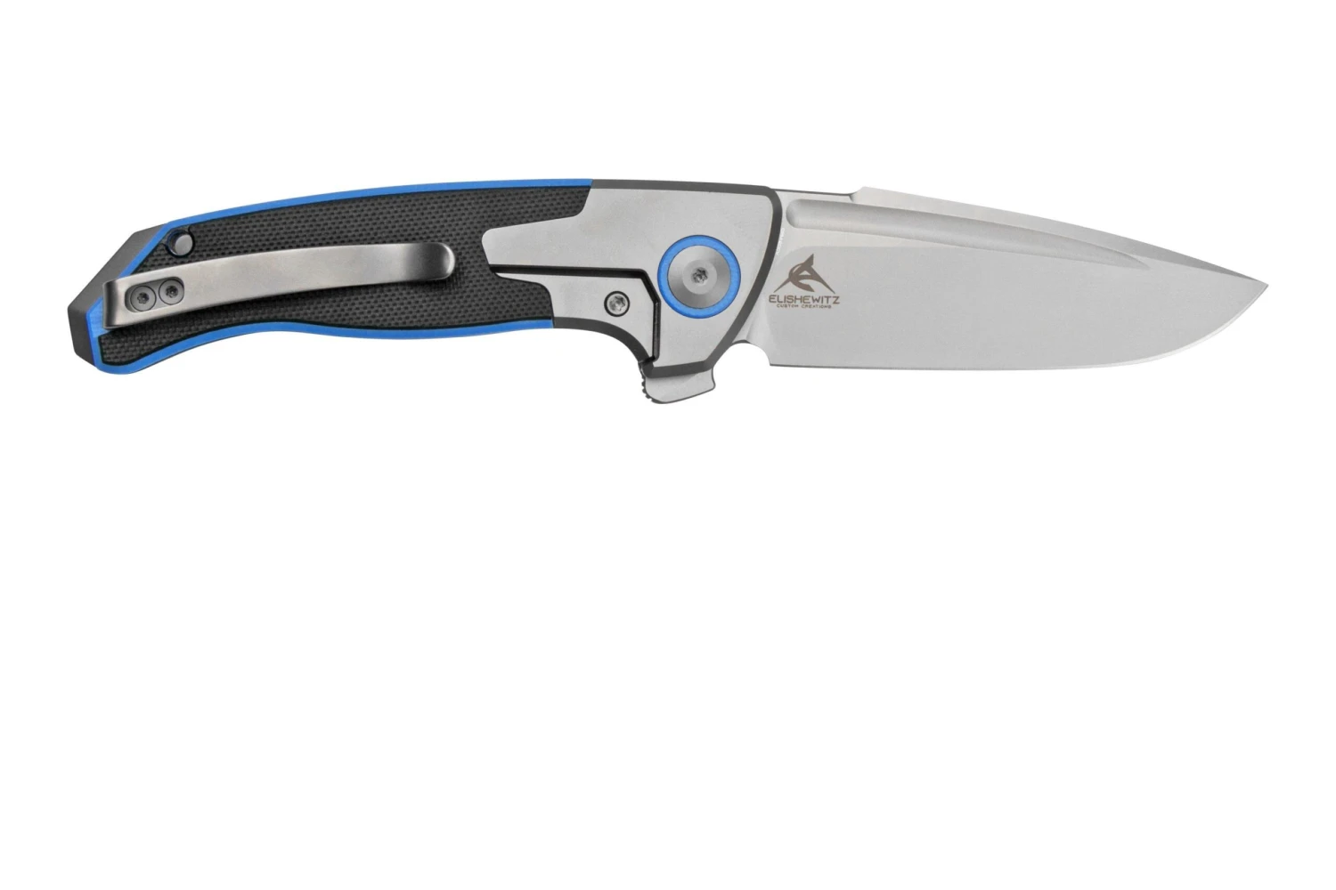 WE Knife Press Check WE20078B-2 Silver Blue Titanium Couteau De Poche 4 WE Knife Press Check WE20078B-2 Silver Blue Titanium Couteau De Poche - Image 2