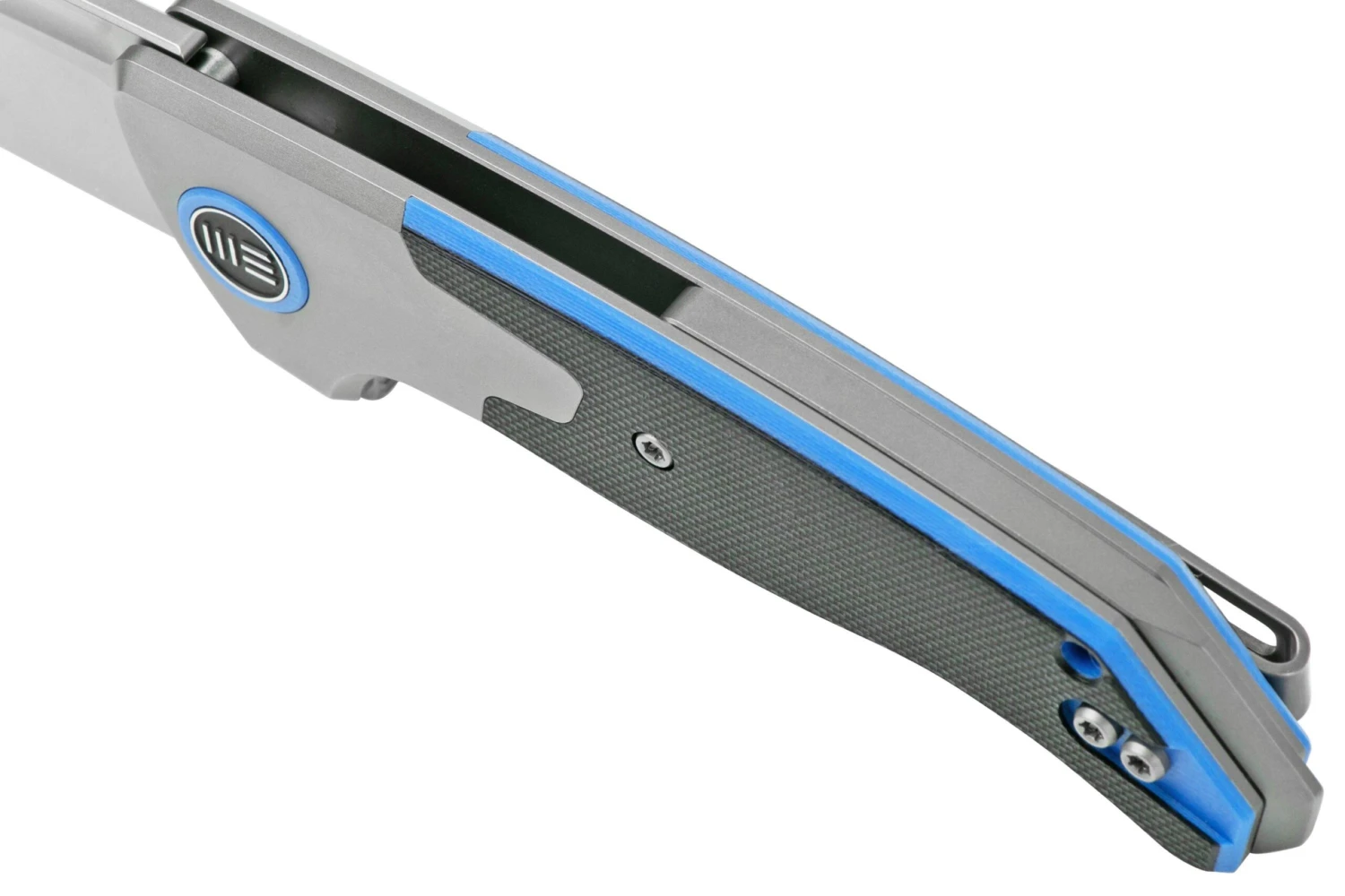 WE Knife Press Check WE20078B-2 Silver Blue Titanium Couteau De Poche 9 WE Knife Press Check WE20078B-2 Silver Blue Titanium Couteau De Poche - Image 7