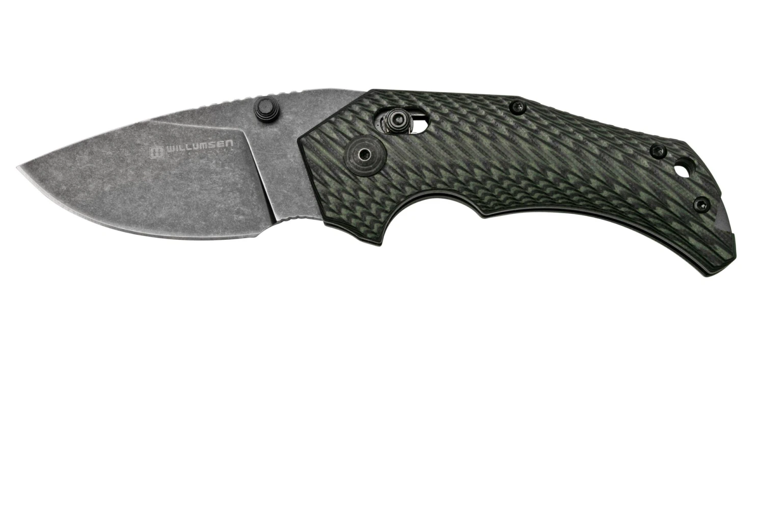 Willumsen Red E, RE21AOD Acid Green & Black, Couteau De Poche 3 Willumsen Red E, RE21AOD Acid Green & Black, Couteau De Poche